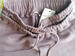 Pantalón felpa recto rosa malva, Zara
