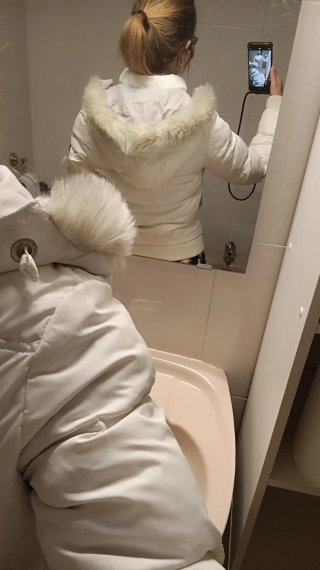 Abrigo acolchado Bershka blanco talla 36