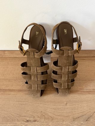 Sandalias Zara Cangrejeras Piel Serraje