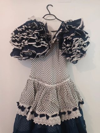 Vestido Flamenca Volantes Lunares Talla S