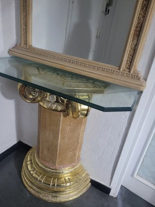 Recibidor consola cristal y metal