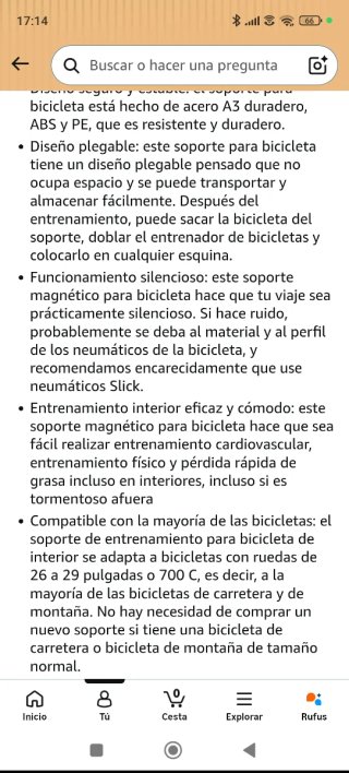 Rodillo bicicleta. Soporte ajustable