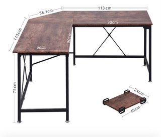 Mesa Escritorio Esquinera Madera y Metal