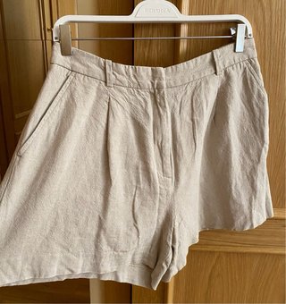 Pantalones cortos Zara Lino/Viscosa Beige