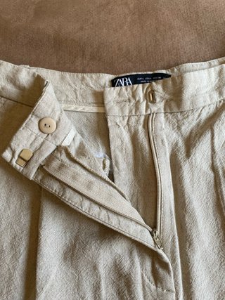Pantalones cortos Zara Lino/Viscosa Beige