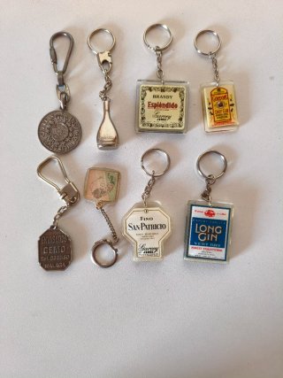 Llaveros antiguos de bebidas y chicle bazooka