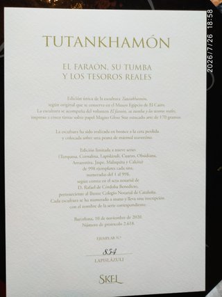 Escultura Tutankamón Metal y Piedra