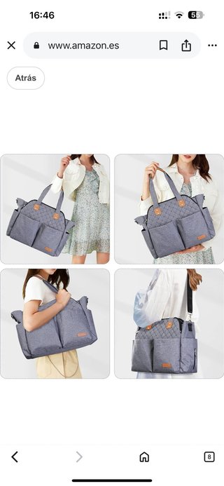 Bolsa Cambiador Bebé Gris Estampado Flechas