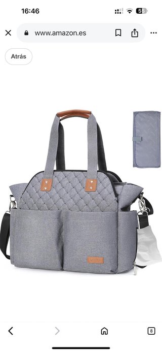 Bolsa Cambiador Bebé Gris Estampado Flechas
