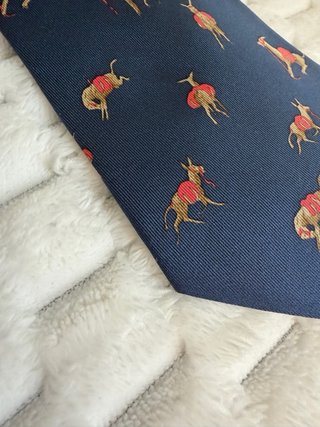 Corbata Hermes Seda Azul Marino Animales