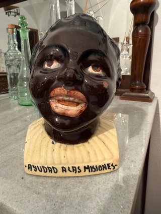 Hucha cerámica negrito Domund antigua