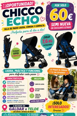 Silla de paseo Chicco Echo - Ligera y Compacta