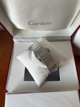 Reloj Santos Negro y Acero con Caja
