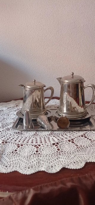 Juego Cafetera Alpaca Vintage