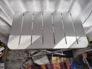 Mesa plegable Ikea jardín metal blanca