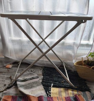 Mesa plegable Ikea jardín metal blanca