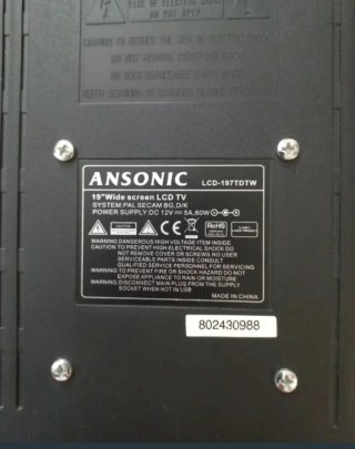 TELEVISORES A 15€ LG-ANSONIC 19" HD-PANTALLA ORD