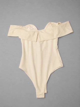 Body Shein Blanco Escote Bardot Talla S