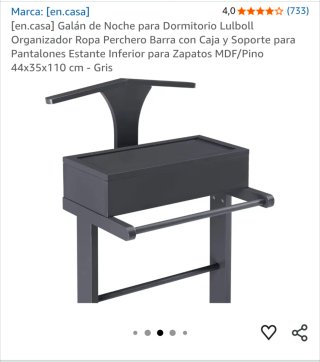 Galán de noche negro con cajón. Nuevo en su caja.