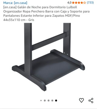 Galán de noche negro con cajón. Nuevo en su caja.