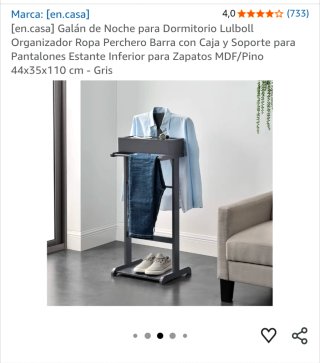 Galán de noche negro con cajón. Nuevo en su caja.
