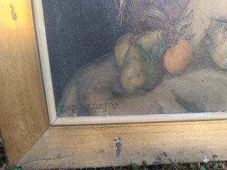 Antiguo cuadro firmado Francisco Rivera y otro
