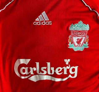 Camiseta Liverpool 2006-08 Adidas Carlsberg