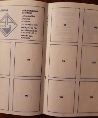 Caderneta Equipa 1985/1986 Vazia