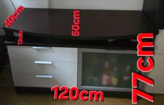 Mesa TV con ruedas 120x50x77cm
