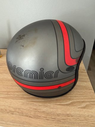 Casco Jet Premier Vintage Gris/Rojo