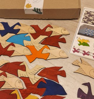 Art Puzzle de madera. Set Escher. EDUCATIVO