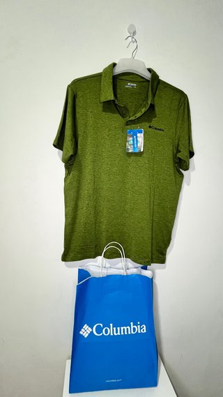 Polo Columbia Talla L Verde Nuevo