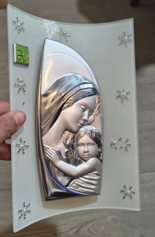 Madonna con Bambino Argento su Base