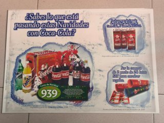 Cartel Plástico Coca-Cola Navidad 1998