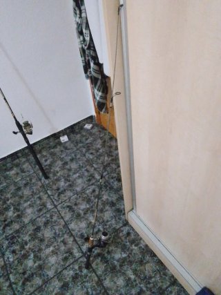 Caña de pescar con carrete