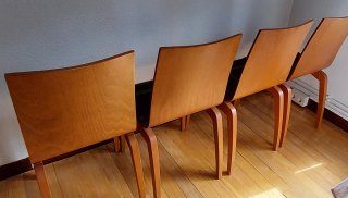 4 Sillas Artesanales Cuero y Madera