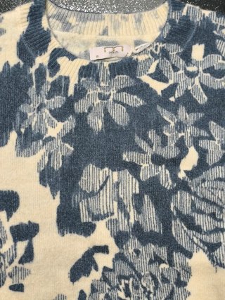 Jersey Milano talla S, motivo floral con etiqueta