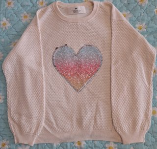 Maglioncino H&M bambina cuore paillettes 4-6 anni