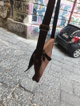Borsa in cuoio marrone