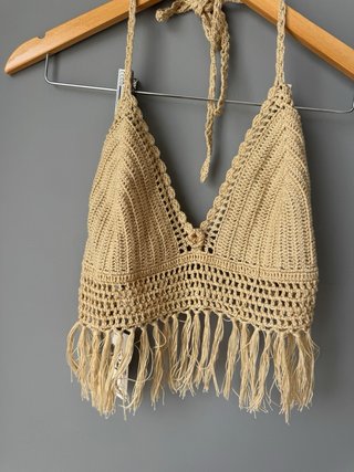 Top crochet con flecos