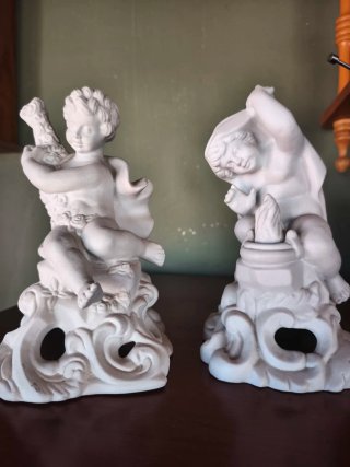 Pareja Figuras Porcelana bizcocho