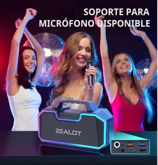 Altavoz Bluetooth Zealot Negro/Plata