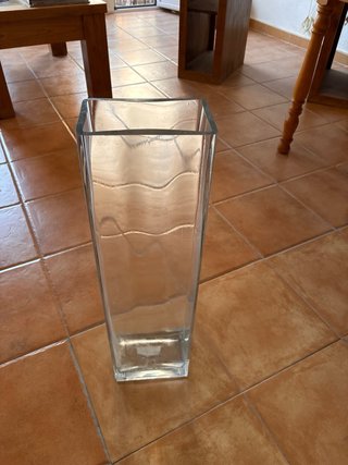 Jarrón de cristal cuadrado alto y bajo