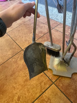 Juego de utensilios de chimenea con soporte
