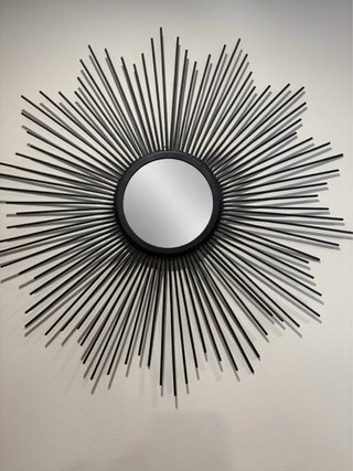 Espejo Sol Decorativo Negro
