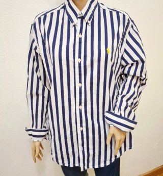 Camisa Rayas Azul y Blanca