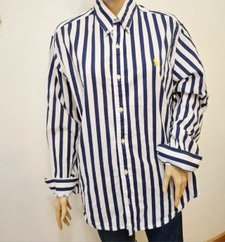 Camisa Rayas Azul y Blanca