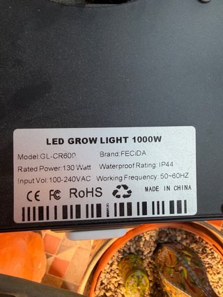 Lámpara cultivo FECiDA 130 Watt plantas interior