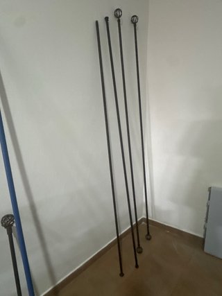 Barra cortina hierro con soportes cada barra con r