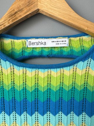 Vestido Bershka rayas azul y verde